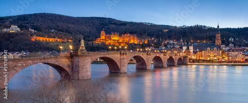 Naklejka na drzwi Heidelberg Nachtaufnahme