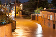 Flood at Night in Poor Area in Nova Iguacu, Rio, Brazil