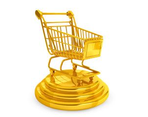 Aufkleber - Best Sellers concept. Golden Shopping Cart