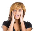 © pathdoc - Headshot worried shocked young woman with open mouth