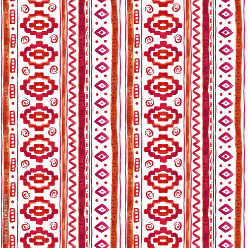 Naklejka - mata magnetyczna na lodówkę Watercolor Ethnic African Seamless Background