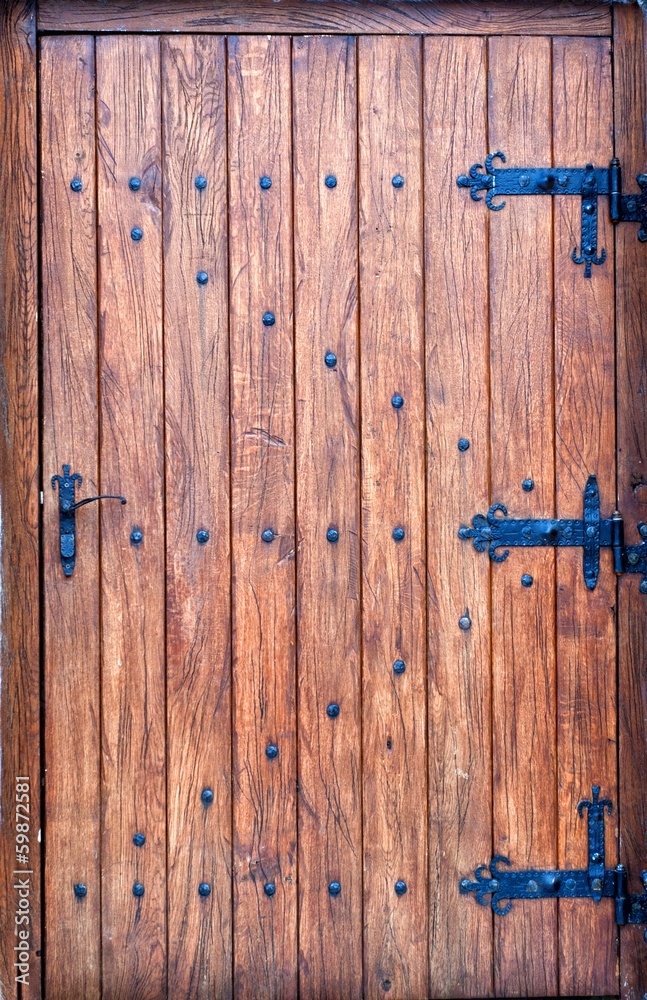 Naklejka na drzwi Średniowieczne i stare drewniane drzwi - PIXSHOP.PL