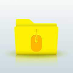 Wall Mural - vector yellow folder on blue background. eps10