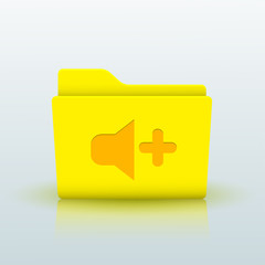 Wall Mural - vector yellow folder on blue background. eps10