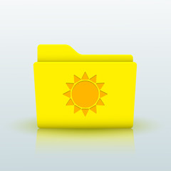 Wall Mural - vector yellow folder on blue background. eps10