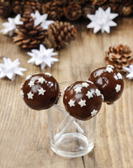 Wall Mural - Chocolate cake pops decorated with stars