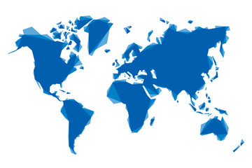 Poster - blue abstract map of the world