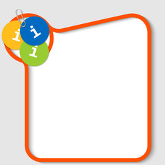 Poster - vector text box for any text with info sign and paper clip