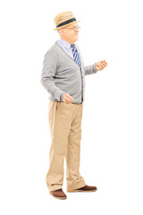 full length portrait of senior man standing