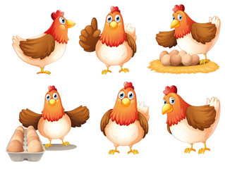 Sticker - Chickens with eggs