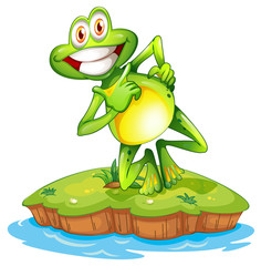 Sticker - An island with a smiling frog