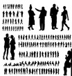Adult people silhouettes collection