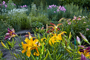 Wall Mural - Colorful landscape formal garden.