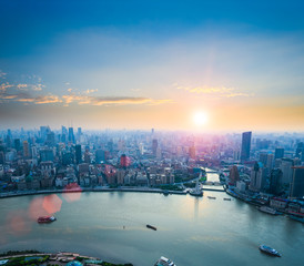 Wall Mural - beautiful shanghai in sunset