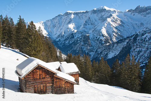 Naklejka nad blat kuchenny Winter in alps