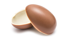 Half Milk Chocolate Egg Isolated On White Background