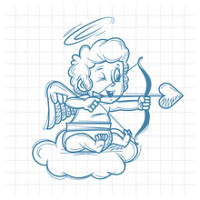 Sketch Cupid Shoots Of Bow
