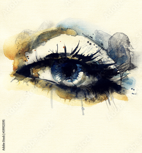 Juliste Woman eye . Hand painted fashion illustration
