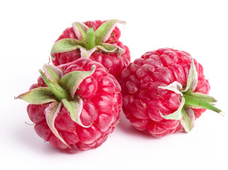 Sticker - Raspberry on white background