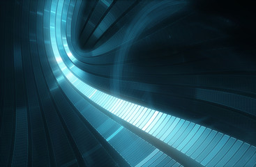 Wall Mural - 3d abstract futuristic background - space travel - teleport