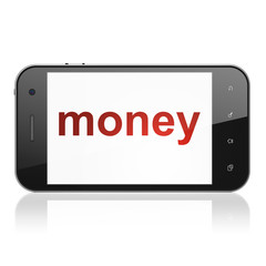 Finance concept: Money on smartphone