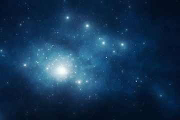 Wall Mural - deep blue night sky filled with stars and space dust