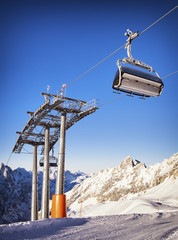 Canvas Print - ski lift chair