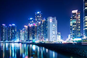 Poster - Busan city skyline at night