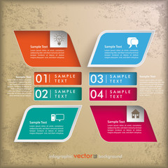 Wall Mural - 4 colored rectangles infographic 2 holes