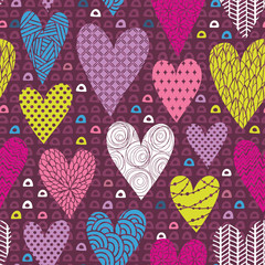 Sticker - Hearts seamless pattern