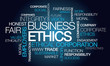 Business ethics corporate ethical word tag cloud