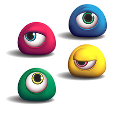 3d monsters eyes