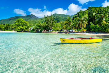 tropical beach with a boat