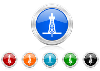 Poster - drilling icon vector set