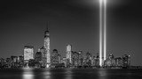 Fototapeta Nowy Jork - Tribute in Light, on September 11th, in New York City