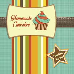 vintage homemade cupcakes poster