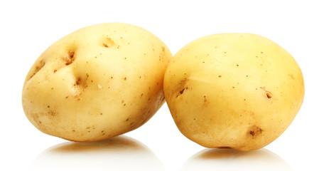 fresh potatoes isolated on white