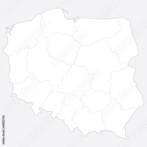 Fototapeta na szkło mapa Polski z województwami