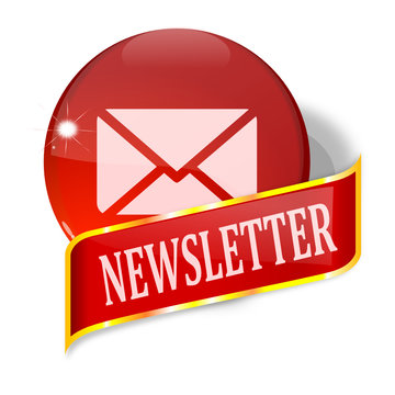 Ball and plate with the words newsletter - vector