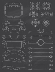 Wall Mural - Vintage Calligraphy Chalkboard Design Elements Five