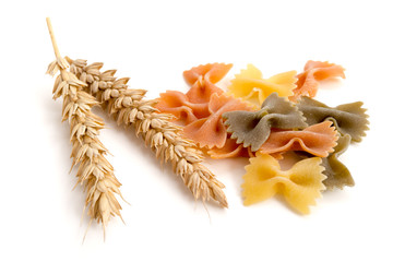 Wall Mural - Pasta Farfalle und Weizenähren