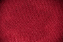 Closeup Of Red Fabric Textile Material As Texture Or Background