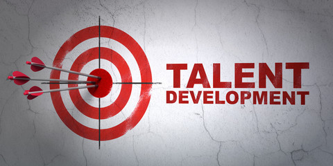 Sticker - Education concept: target and Talent Development on wall