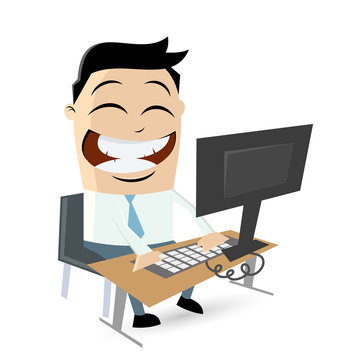 cartoon männchen computer