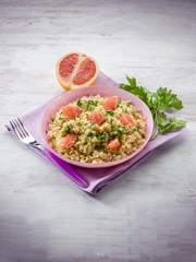 Wall Mural - risotto with grapefruit and parsley