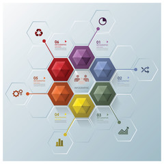 Wall Mural - Modern Hexagon Business Infographic Design Template