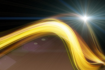 Poster - futuristic wave background design with lights