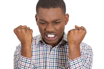 Unhappy, upset, nervous, angry, young man, student