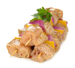 Wall Mural - Raw chicken kebabs