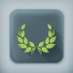 Sticker - Laurel wreath, long shadow vector icon